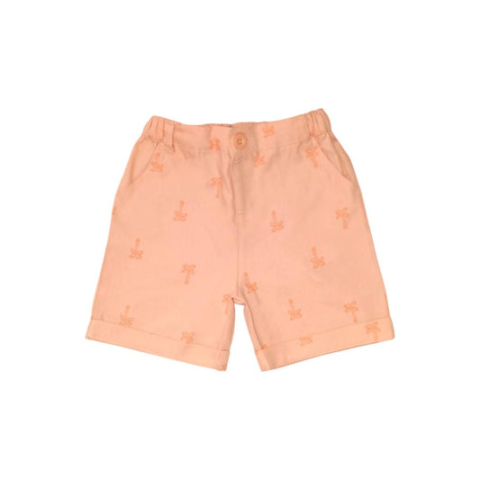 Coconut Tree Print Short - Peach