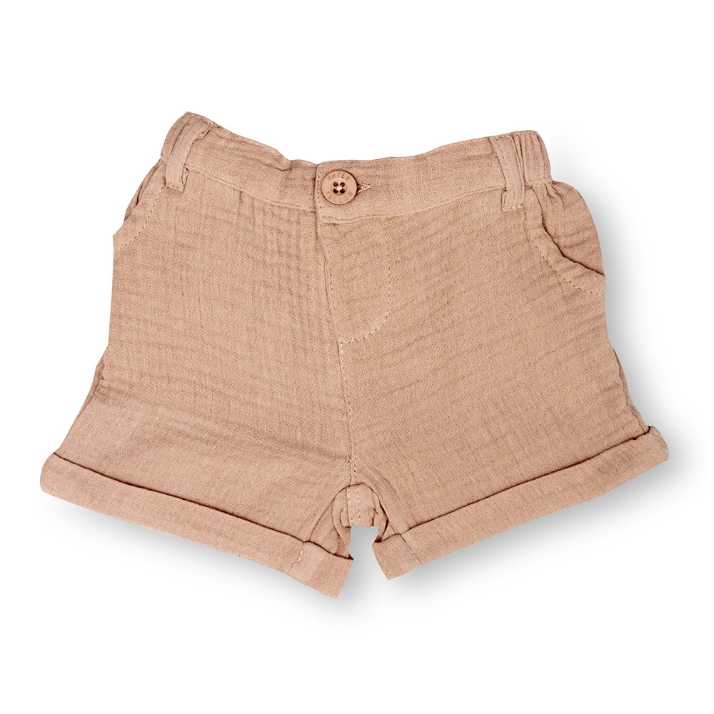 Brown Cotton Shorts