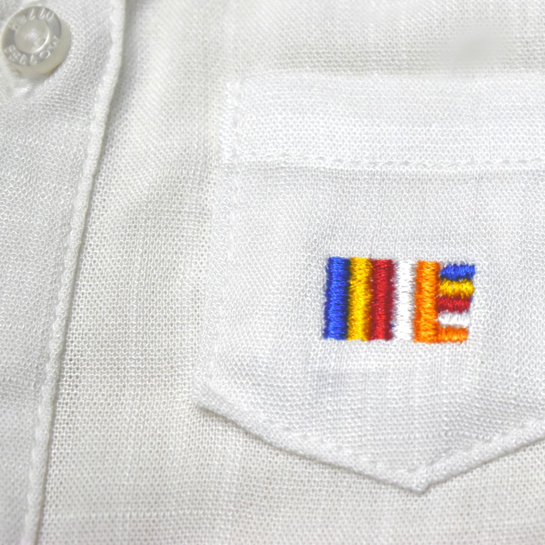 Boy's White Embroidered Collar Shirt with White Short Set