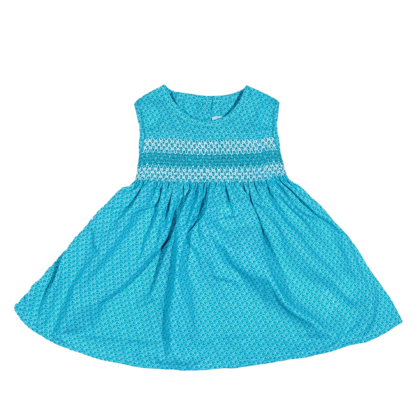 Baby Floral Smoking Dress - Green
