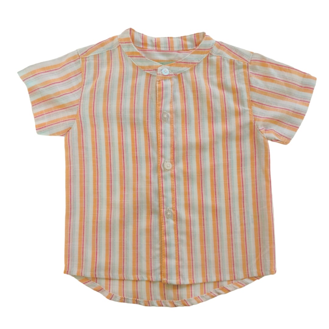 Mix Color Chinese Collar Shirt