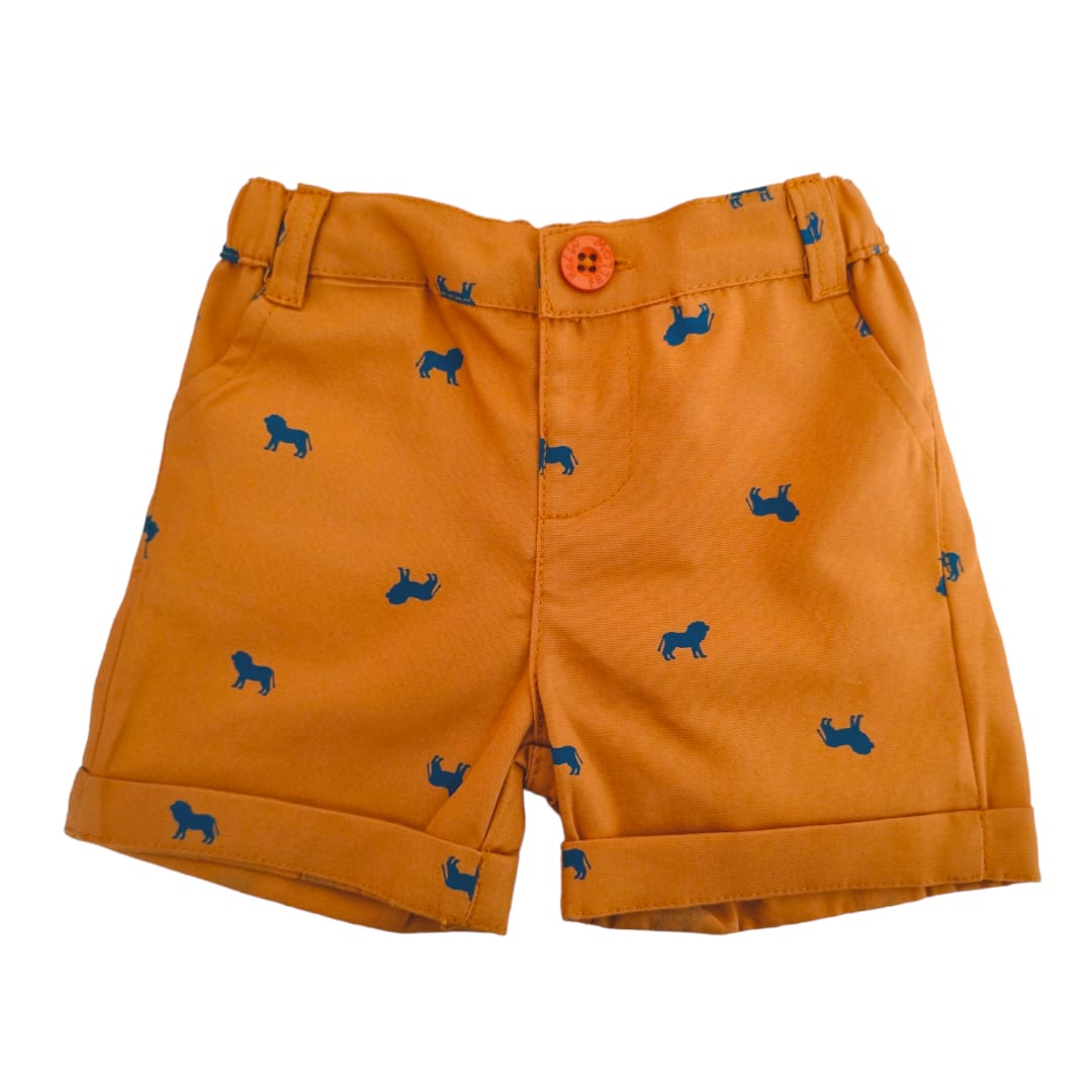 Boy's Short - Copper Brown Lion Printed