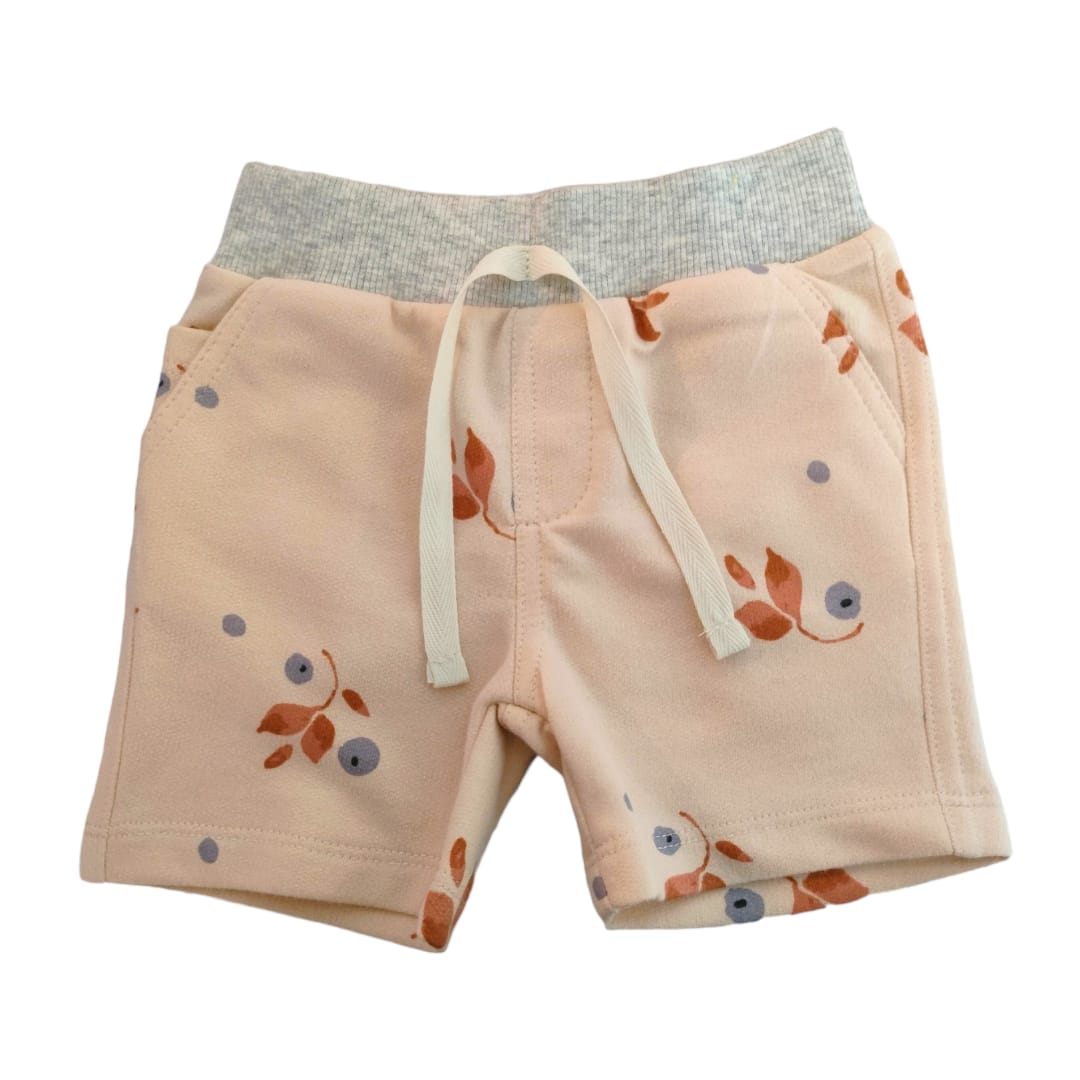 Girl's Rib Short - Printed with Gray Waistband