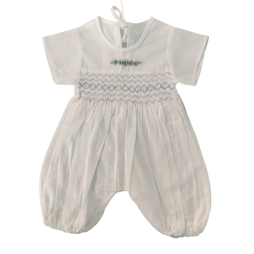 Baby Romper Dress - Blue Smoked