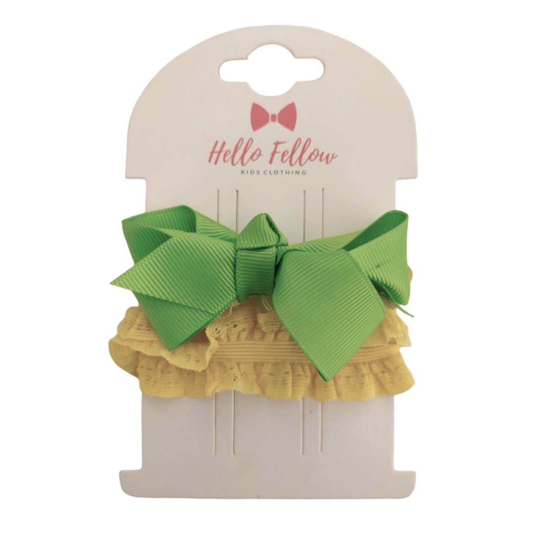 Girl's Hair Band - Green Bow