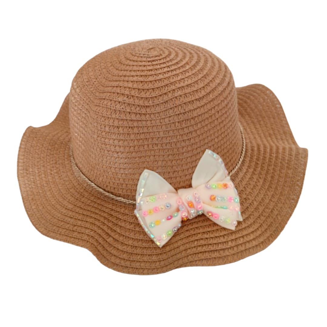 Girl's Straw Hat - Brown