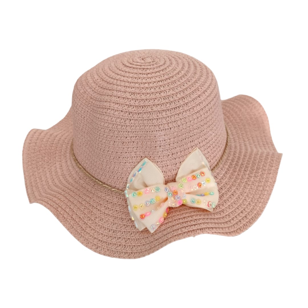 Girl's Straw Hat - Peach