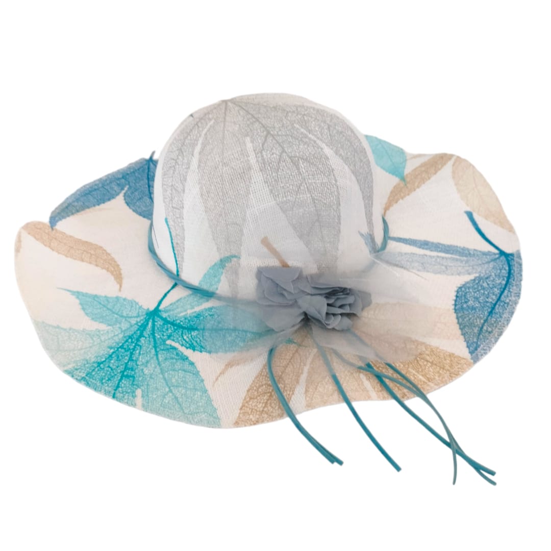 Girl's Floppy Hat - Blue Leaf