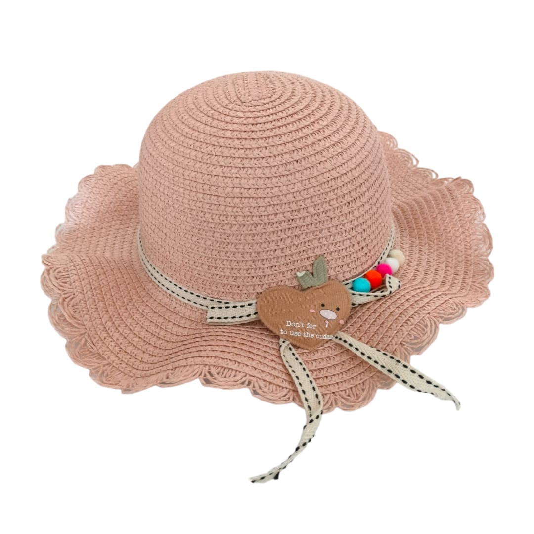 Girl's Straw Hat - Peach
