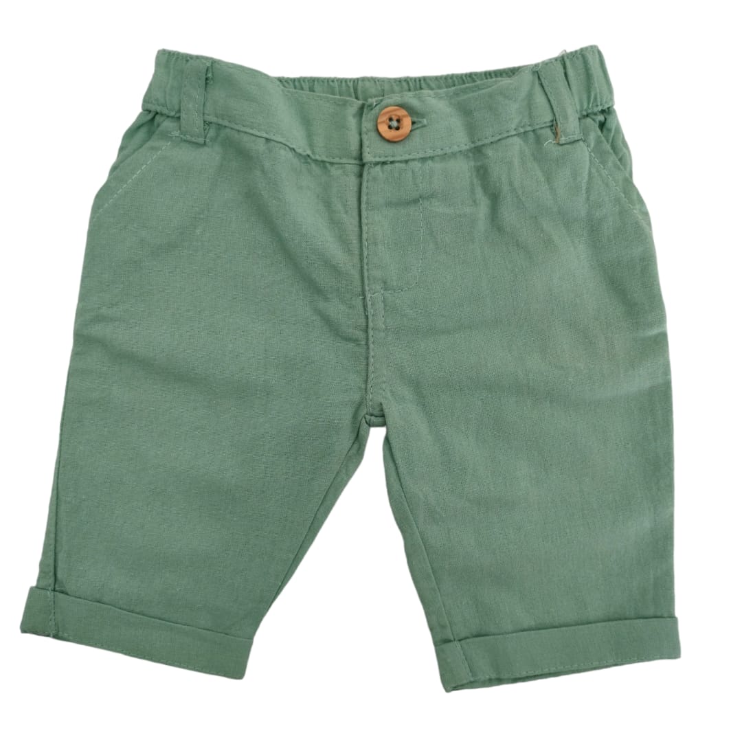 Boy's Linen Pant - Apple Green