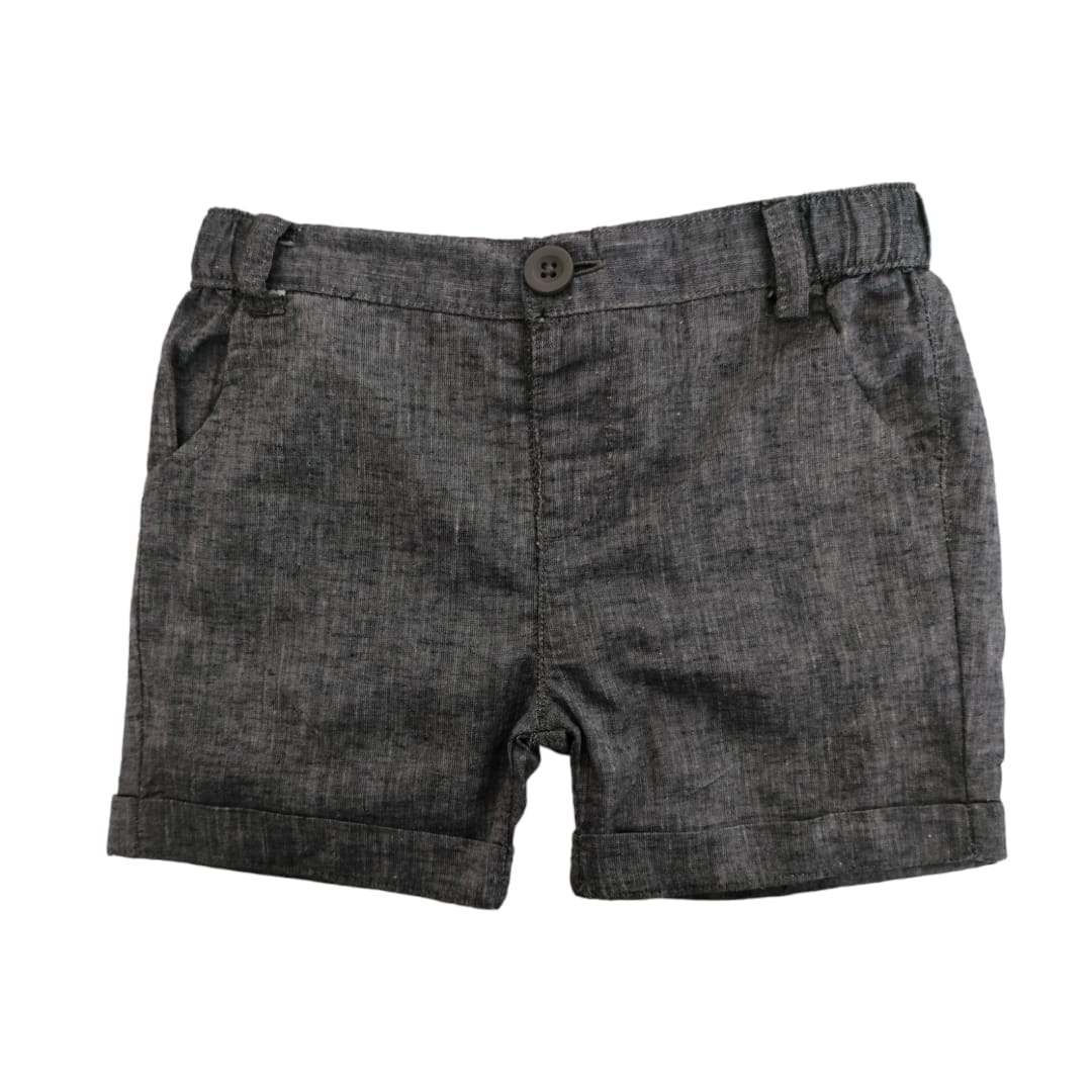 Boy's Linen Short - Dark Ash