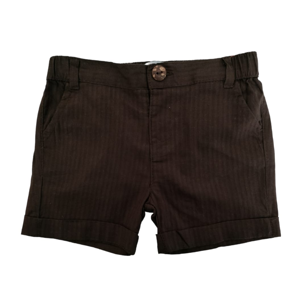 Boy's Linen Short - Coffee Brown