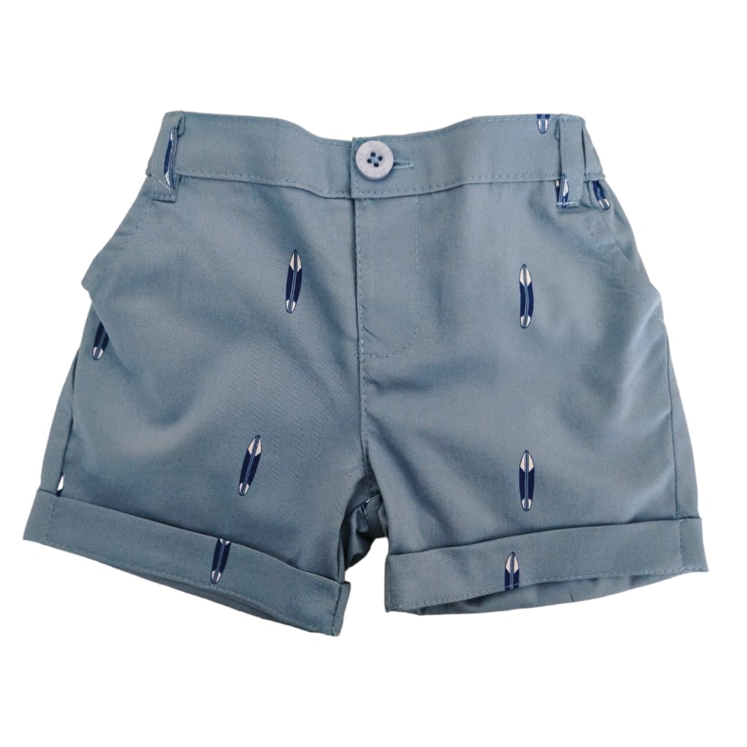 Boy's Short - Blue Boat Printed