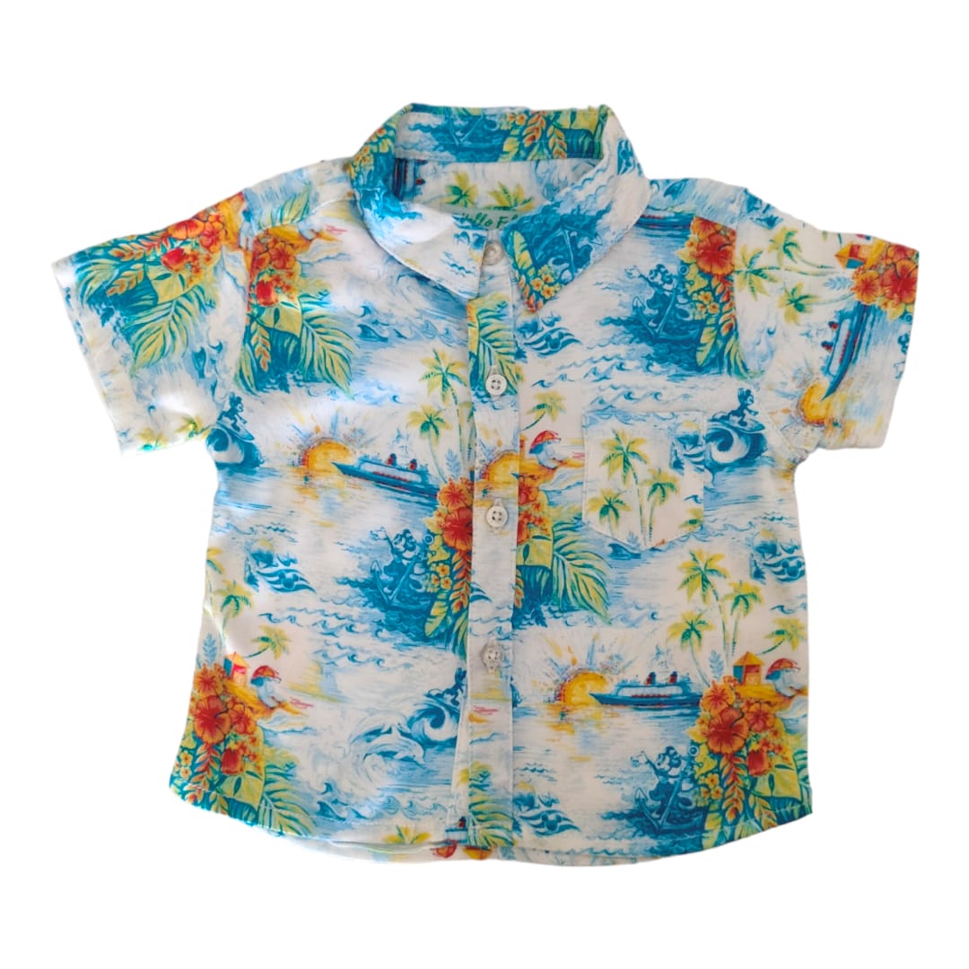 Boy's Collar Shirt - Floral Theme