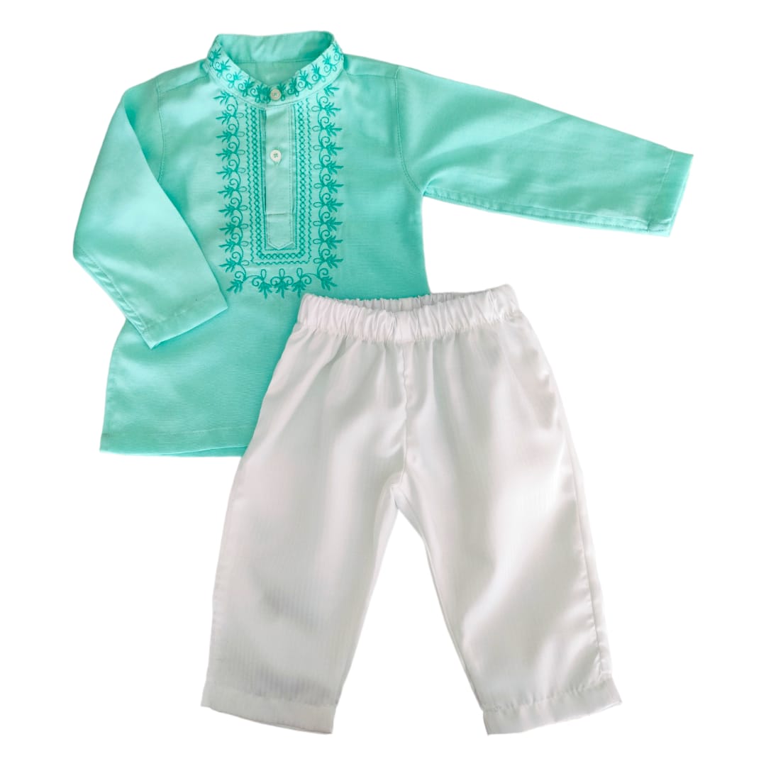 Boy's Kurtha Set - Aqua Green