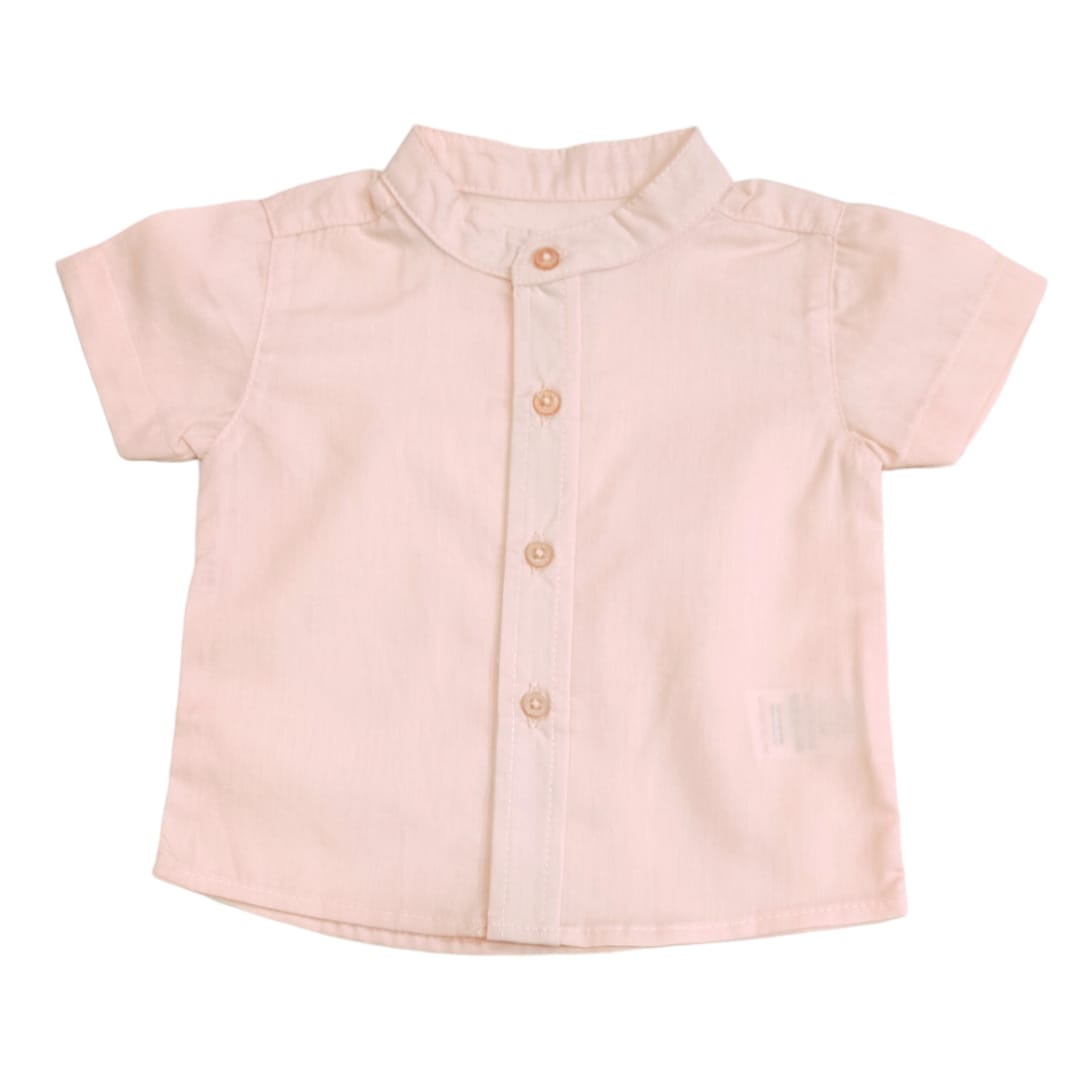 Boys Chinese Collar Shirt - Light Orange
