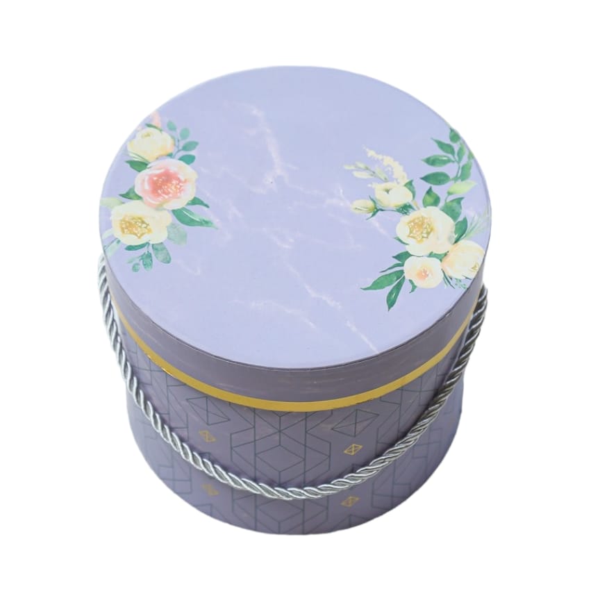 Purple Rose Round Gift Box