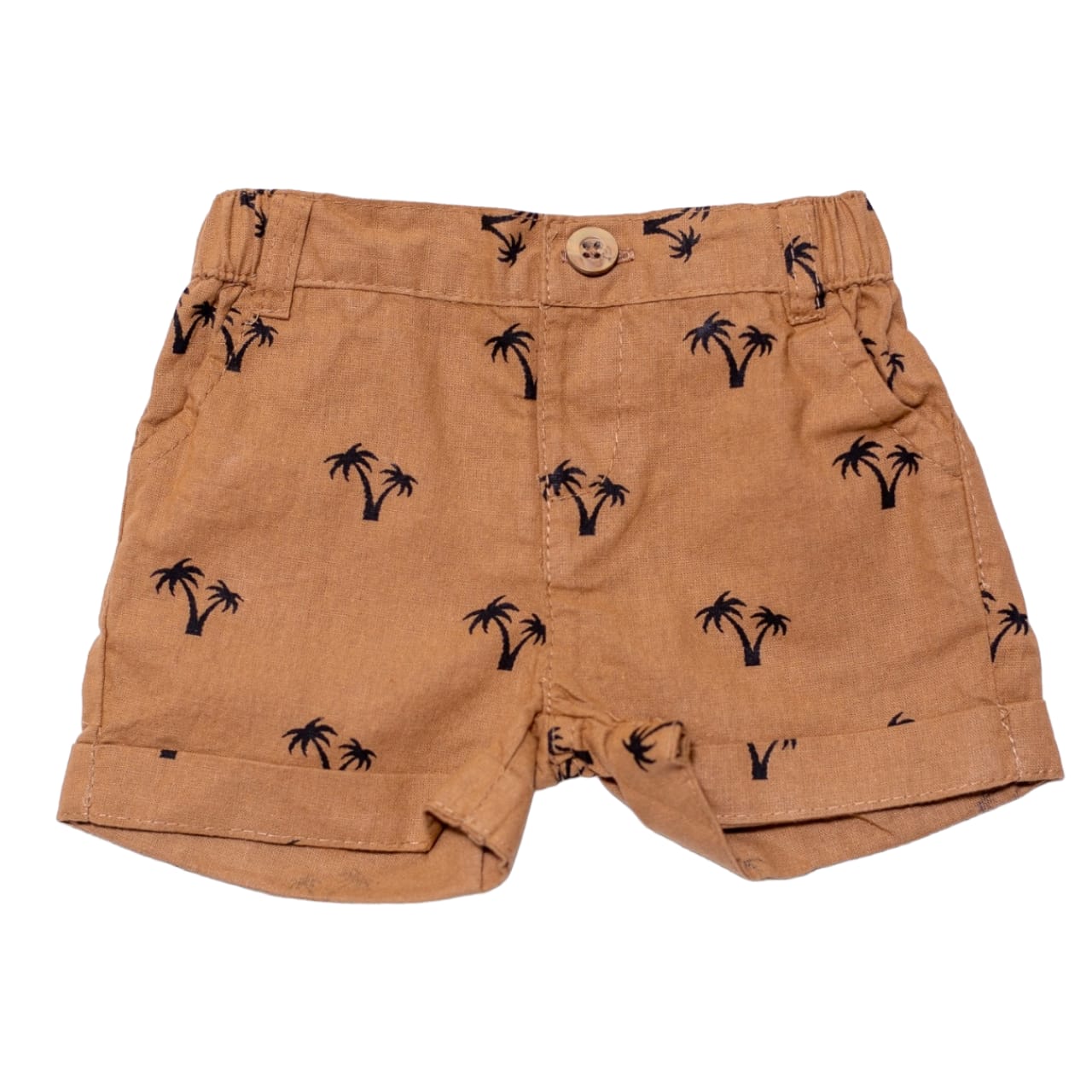 Caramel Brown Coco Tree Print Short
