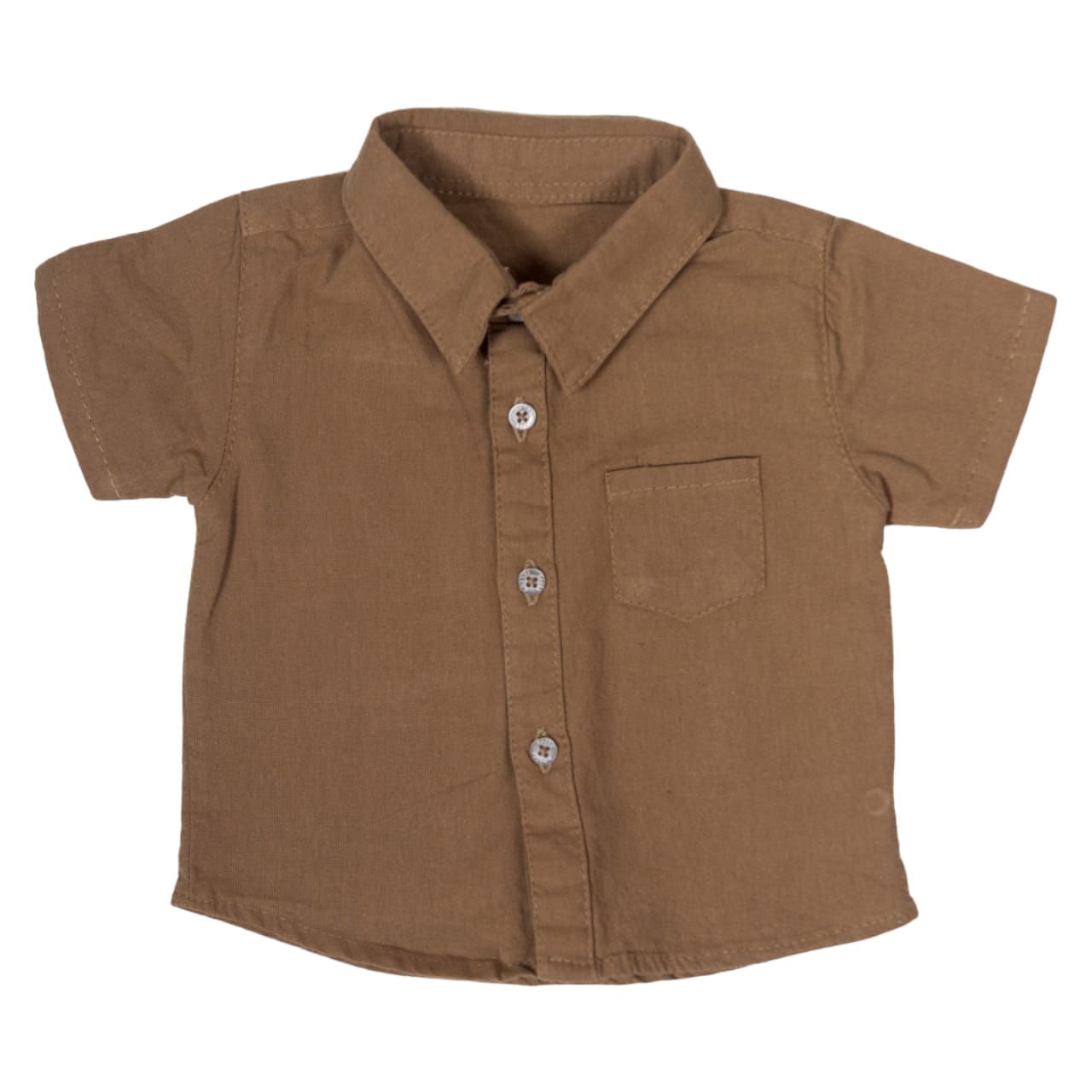 Boy's Linen Shirt - Plain Brown