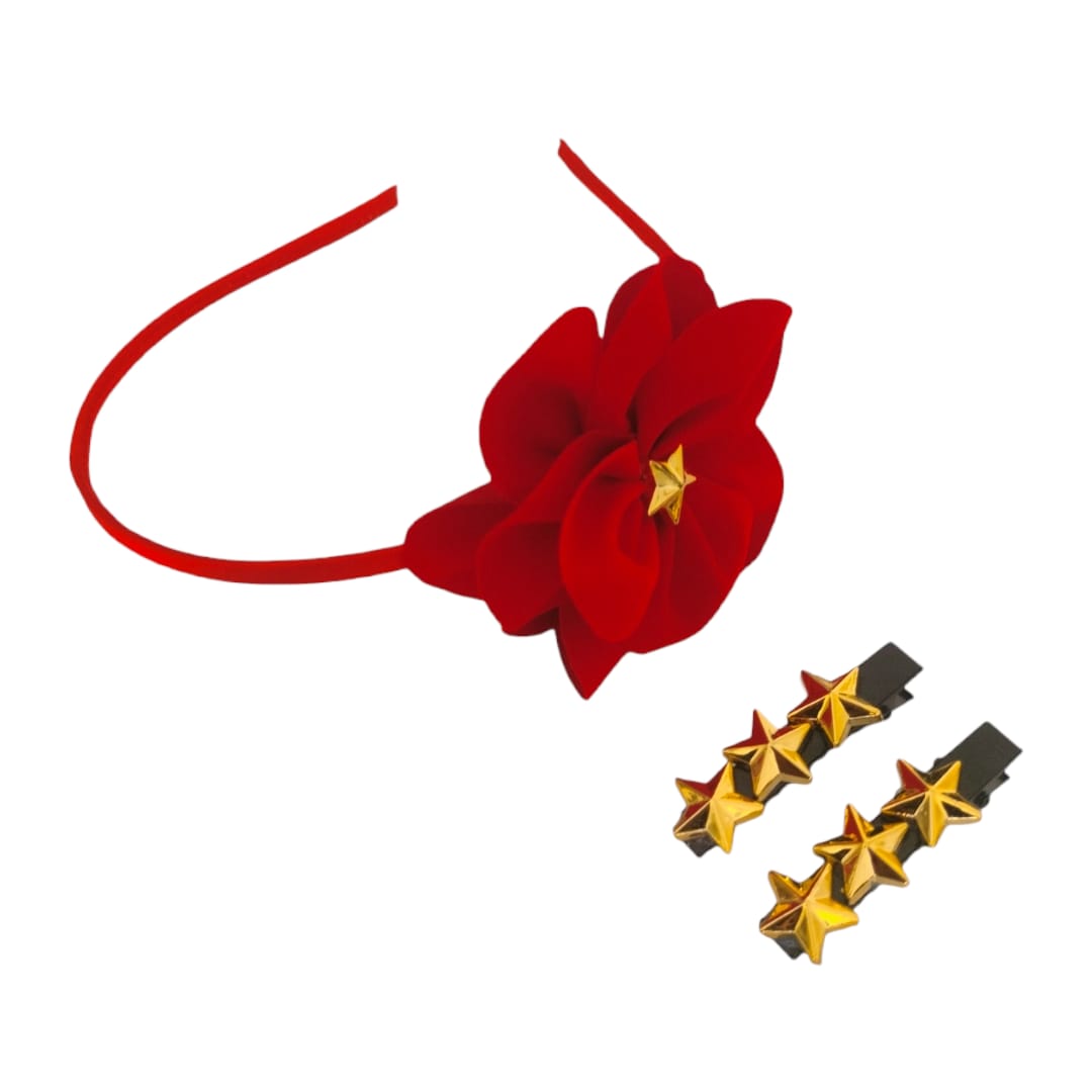 Baby Girl Hair Band - Red Flower