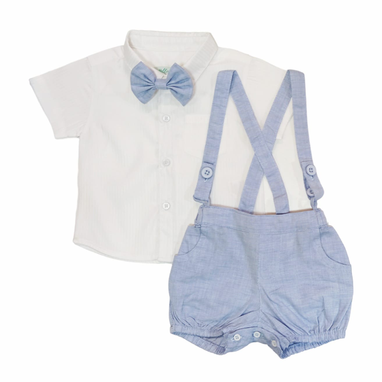Baby Boy Dungaree Set-Sky Blue