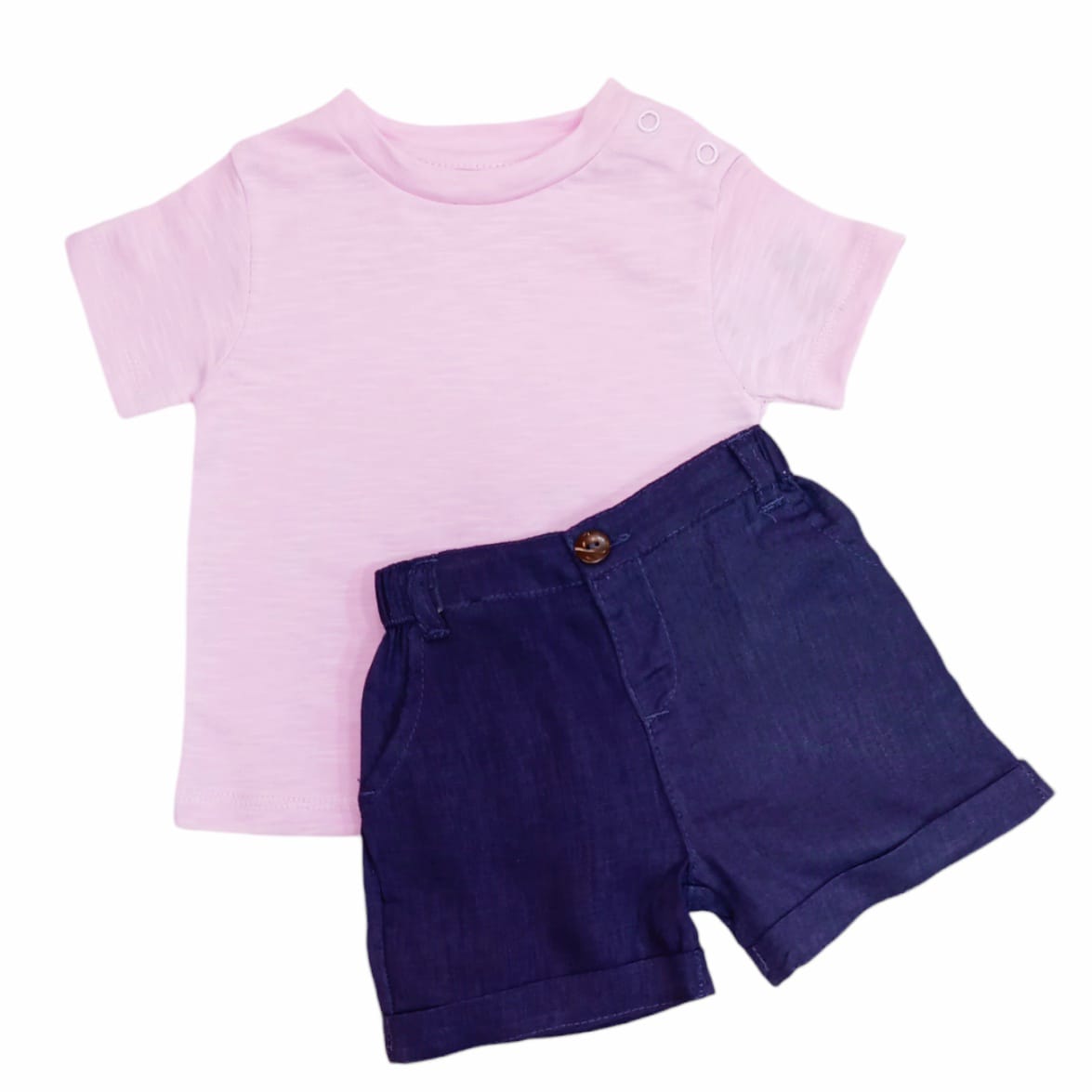 Light Pink T - Shirt with Purple Short