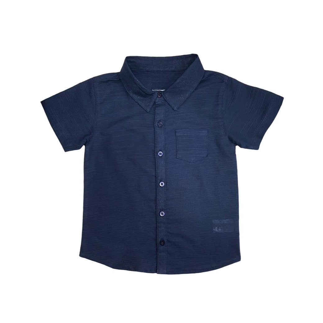 Boy's Collar Shirt - Dark Blue
