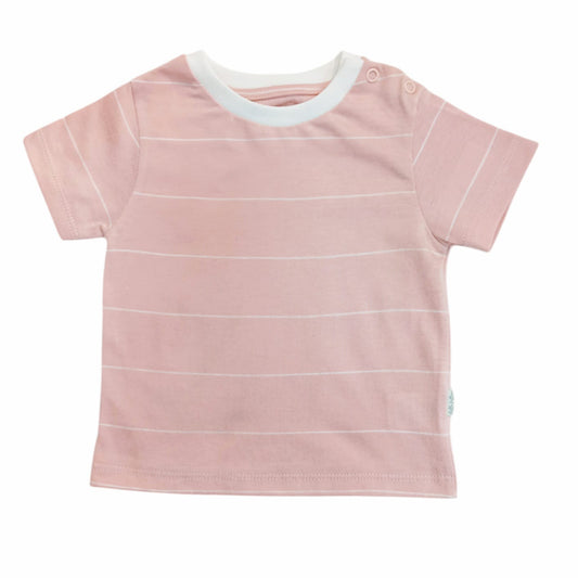 Salmon Pink  Stripe T - Shirt