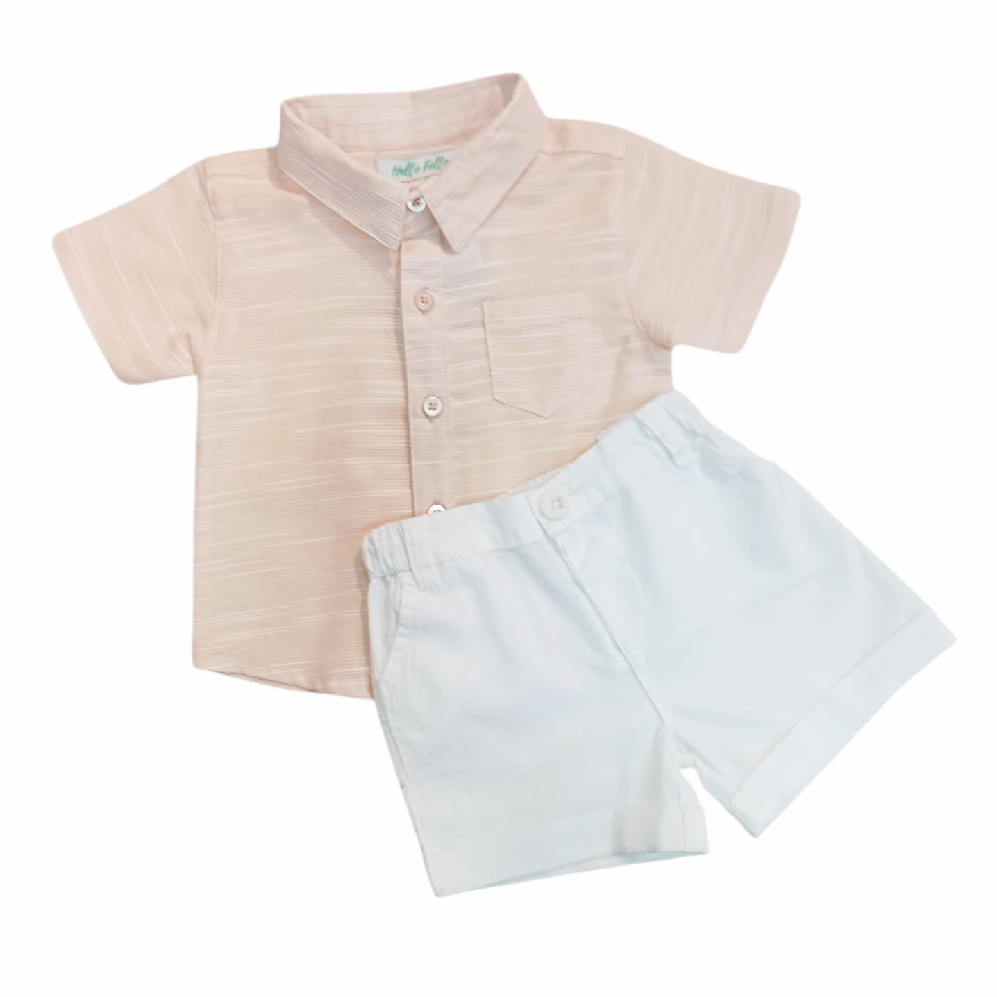 Light Orange Shirt with White Short