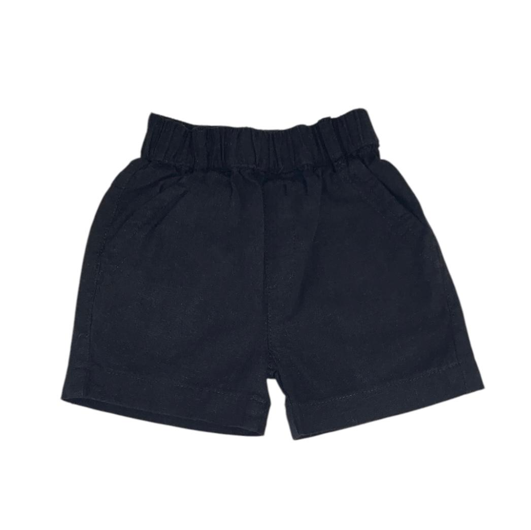 Pocketing Linen Short - Black