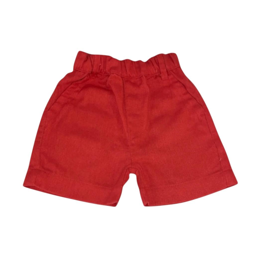Pocketing Linen Short - Red