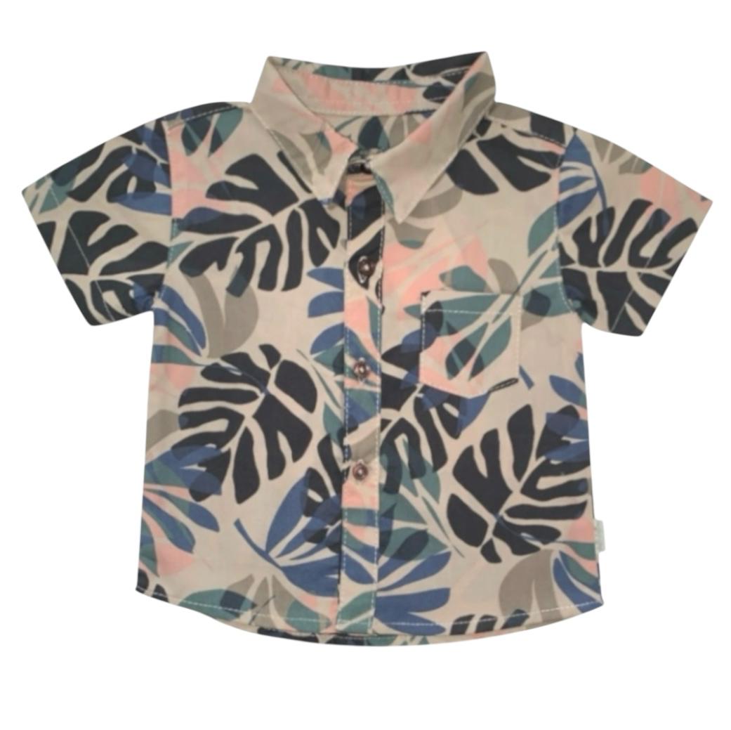 Boy's Tropical Leaf Print Shirt