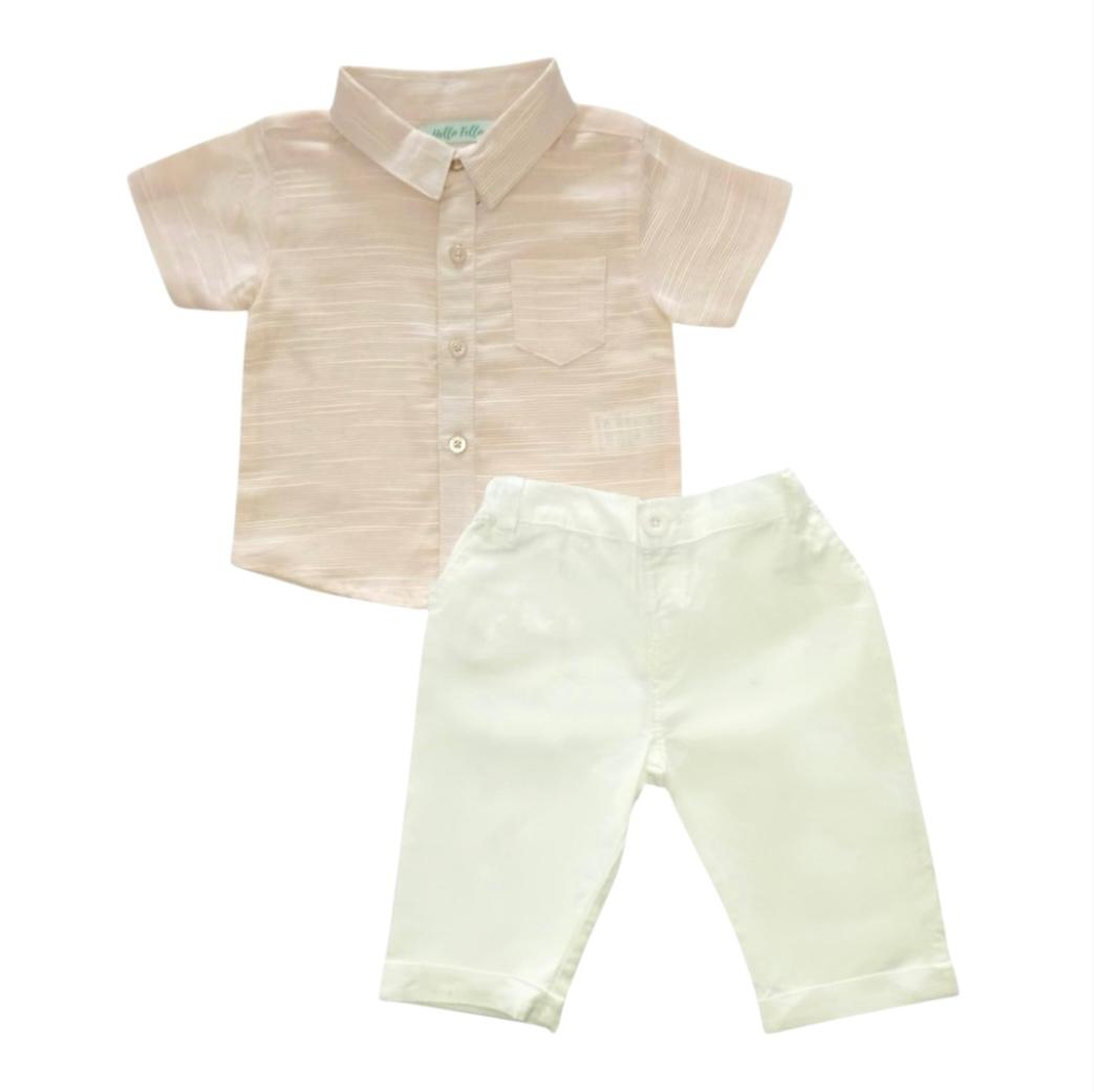 Light Orange Shirt with White Pant