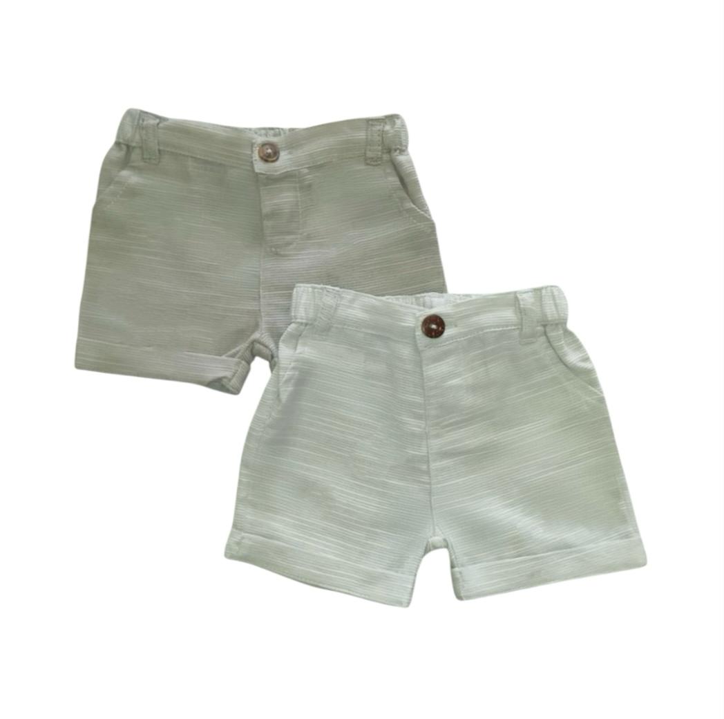 Shorts Set - Gray & Light Green