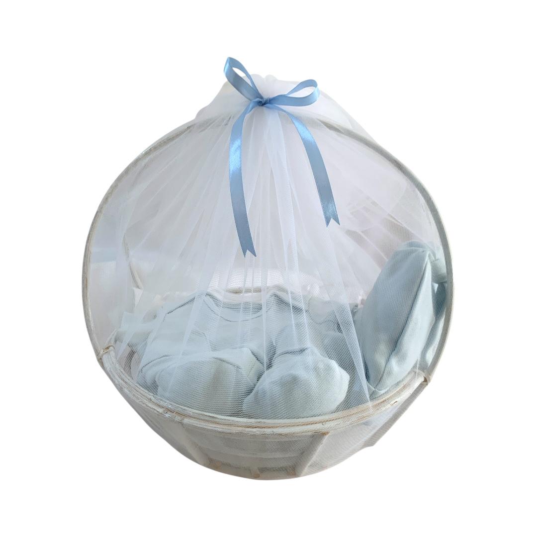Baby Wicker Gift Basket - Blue