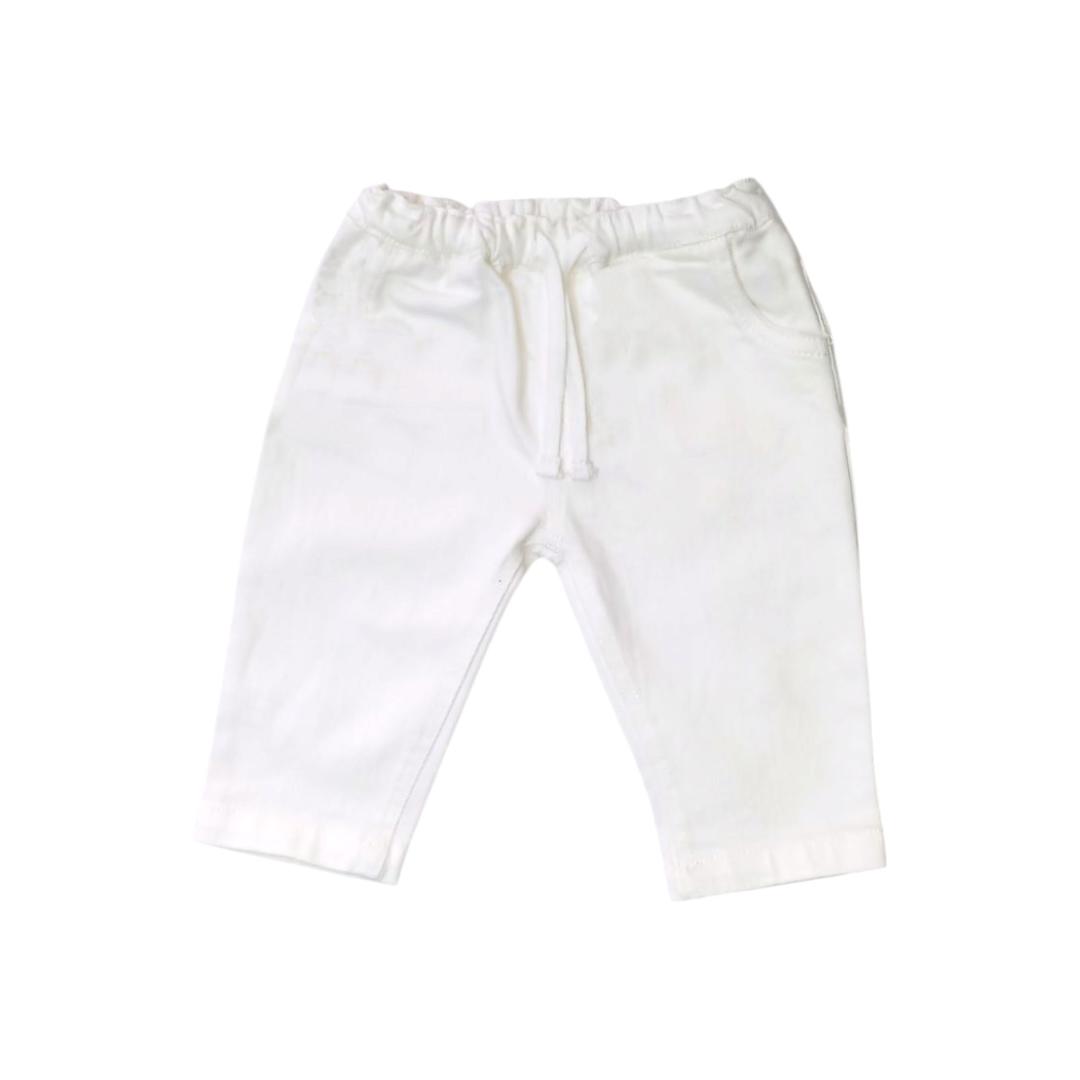 Denim Pant with Cord Waist - White