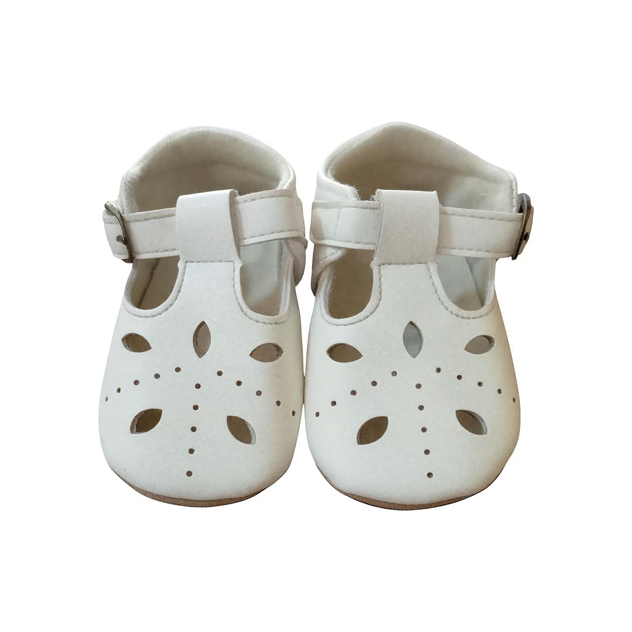 Petal Cutout Baby Shoes - White