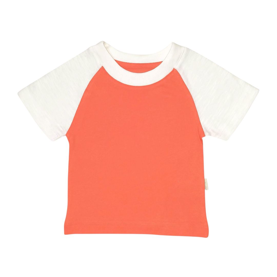 Raglan T Shirt - Orange & White
