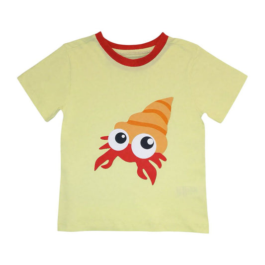 Crab Printed T Shirt - Yellow