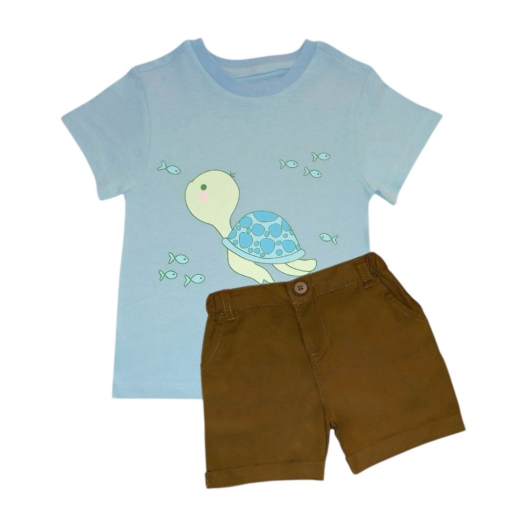 Turtle Print T Shirt with Short
