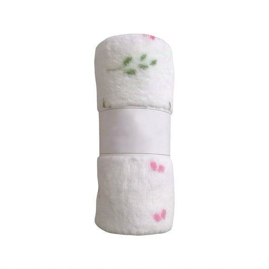 Printed Fleece Blanket - White