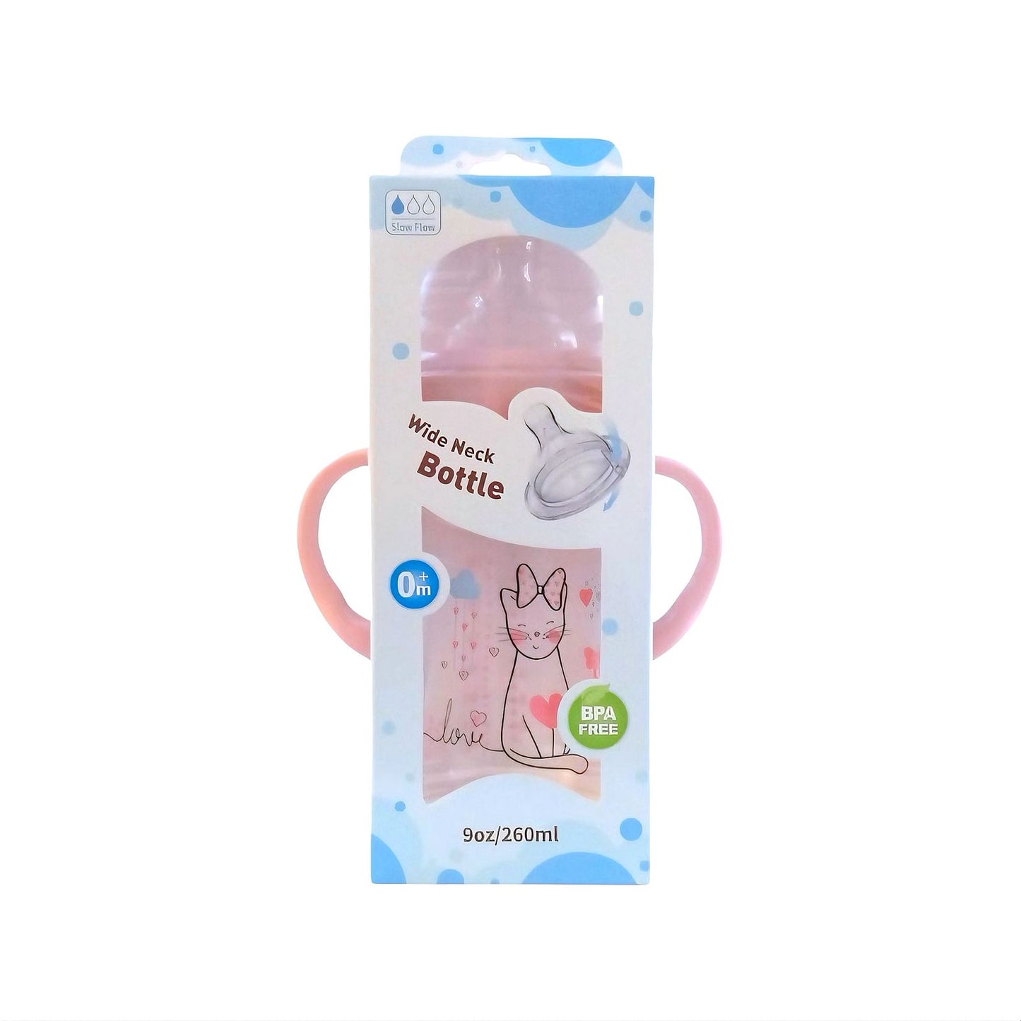Wide Neck Feeding Bottle - Pink