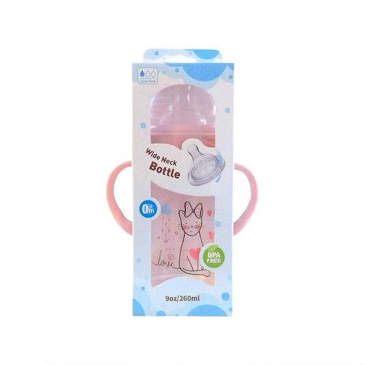 Wide Neck Feeding Bottle - Pink