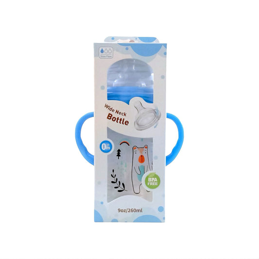 Wide Neck Feeding Bottle - Blue