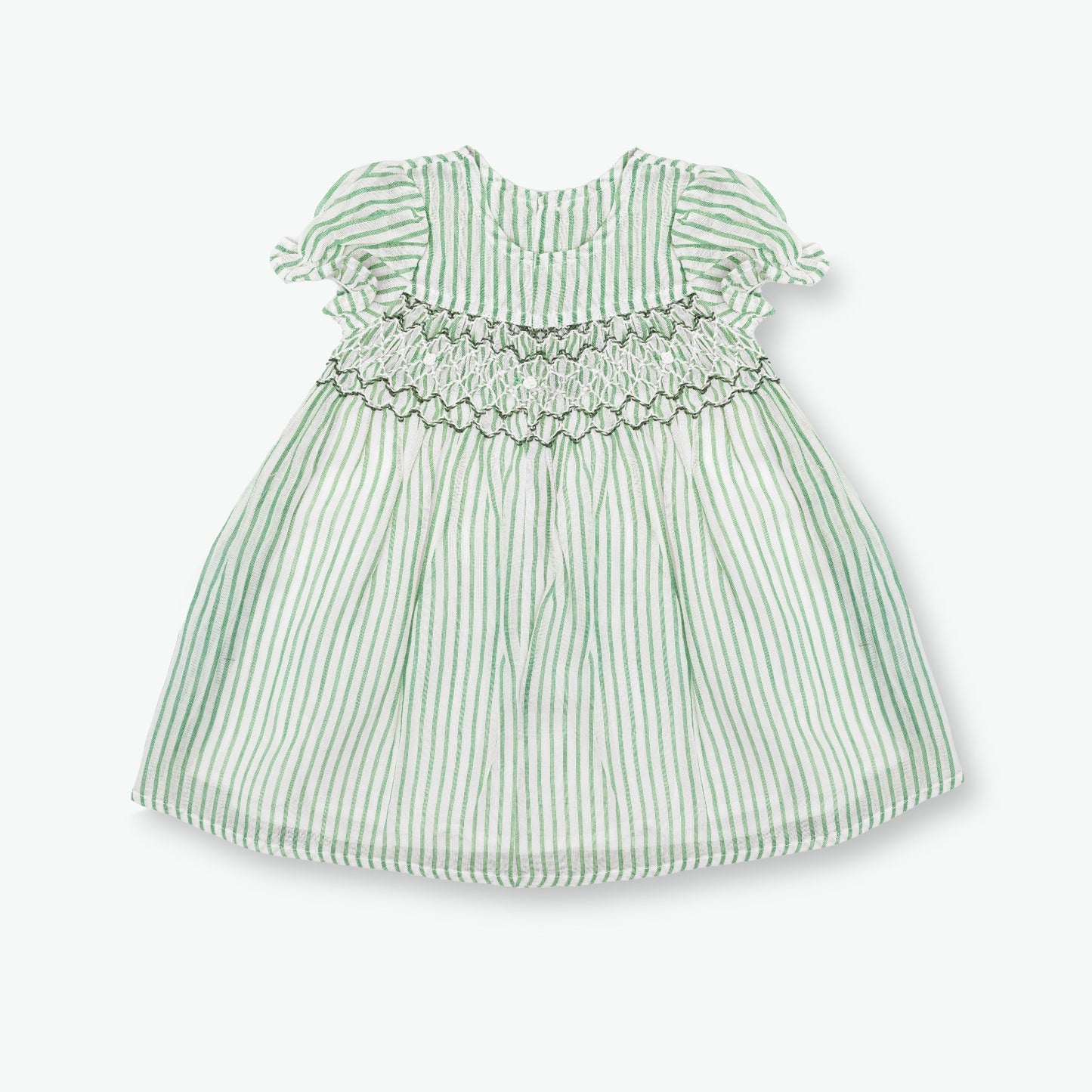 Green & White Striped Frock