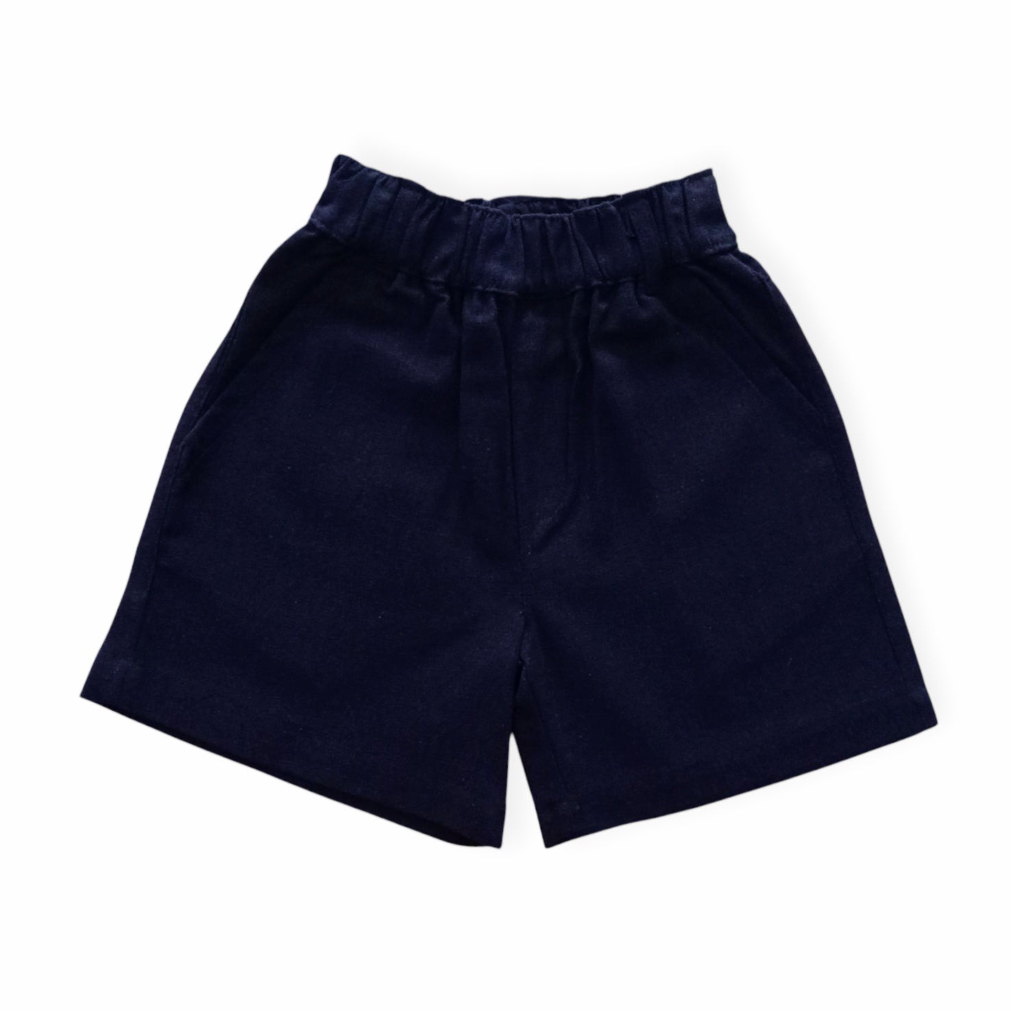 Pocketing Linen Short - Dark Blue