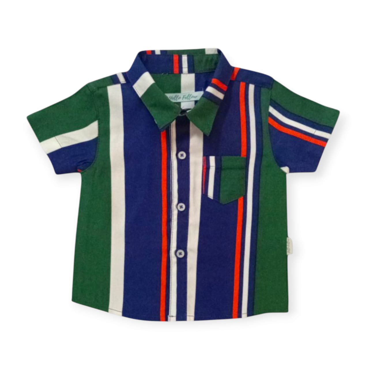 Striped Shirt - Green , Blue & White