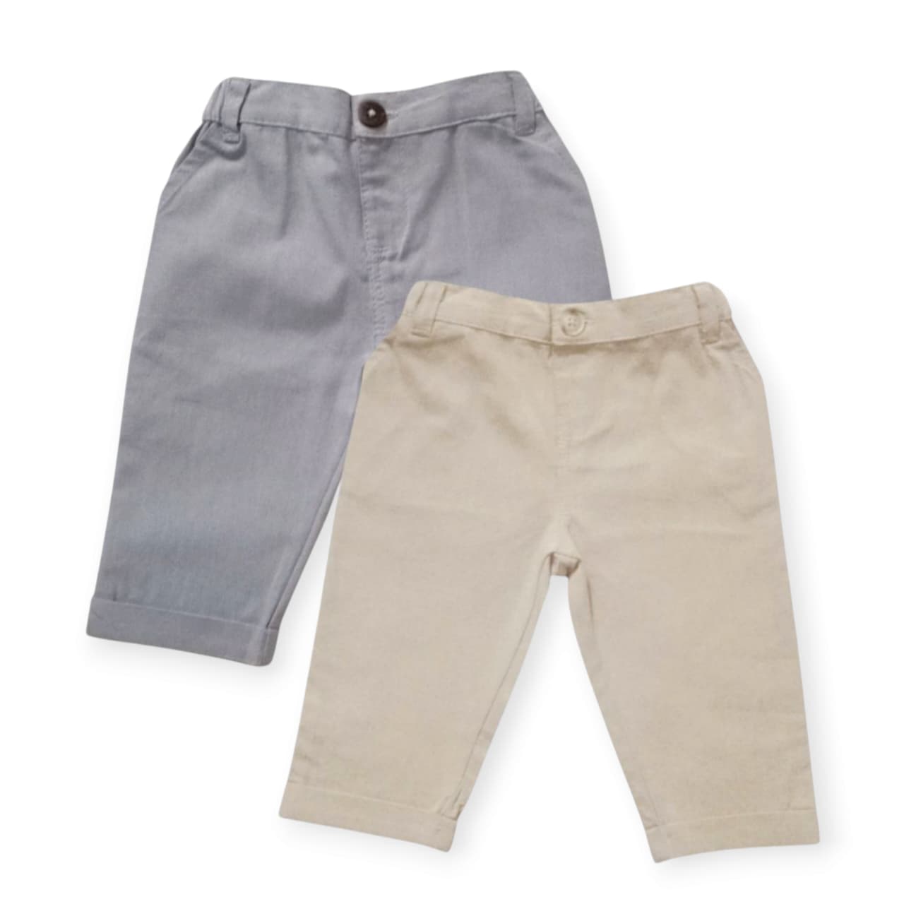 Pant Set - Bluish Grey & Beige