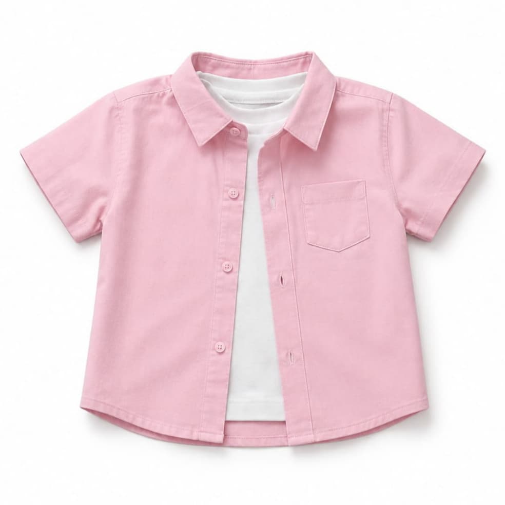 Pink Shirt With White T-Shirt