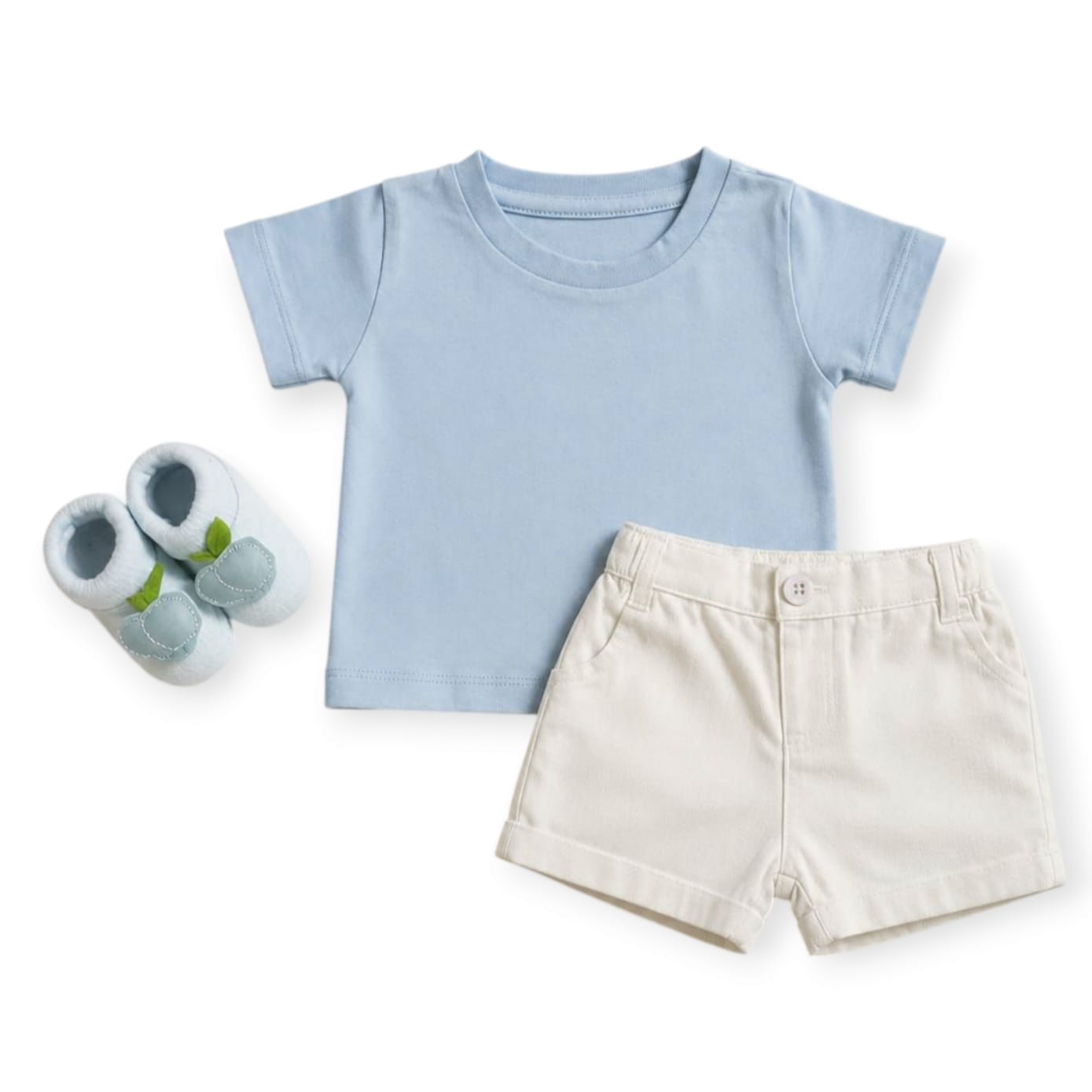 Light Blue T-Shirt With White Short & Socks
